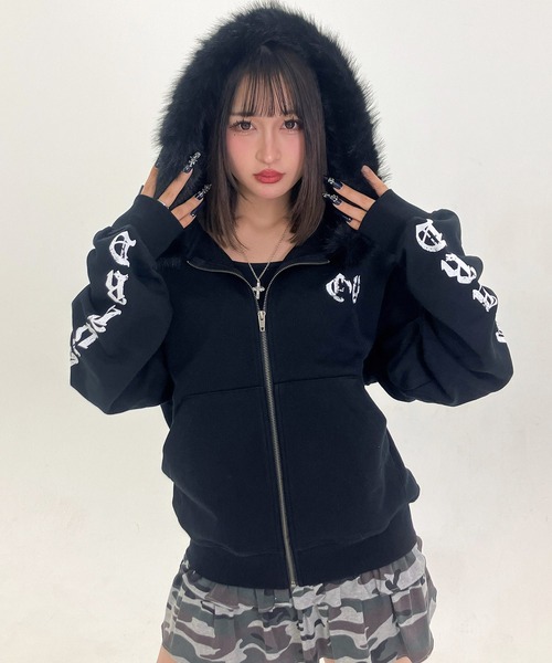 OY ゴシッククロスジップパーカー OY/オーワイ』 GOTHIC CROSS HOODIE ZIP UP/ゴシッククロスジップ