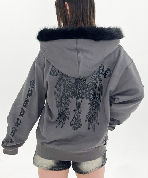 OY（オーワイ） パーカー 「OY/オーワイ」GOTHIC CROSS FAUX FUR