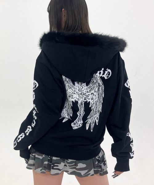 OY（オーワイ） パーカー 「OY/オーワイ」GOTHIC CROSS FAUX FUR