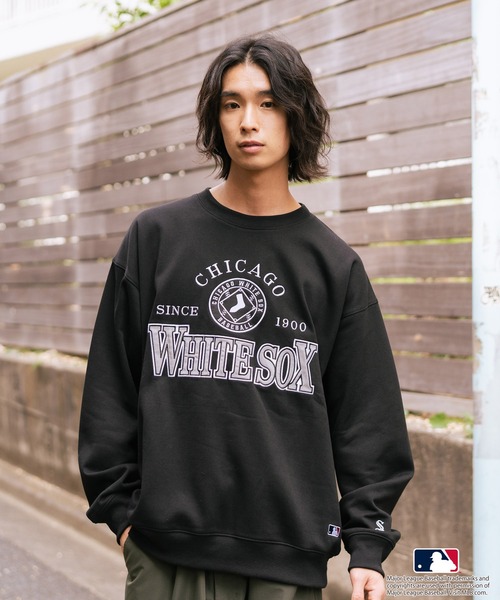 MLB クルーネックスウェット MLB トレーナー スウェット MLB/エムエルビー MLB CREW エンボス加工