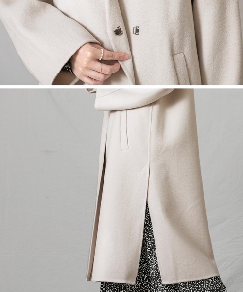 「Gready Brilliant」 ノーカラーコート 38 グレイッシュベージュ レディース_画像8