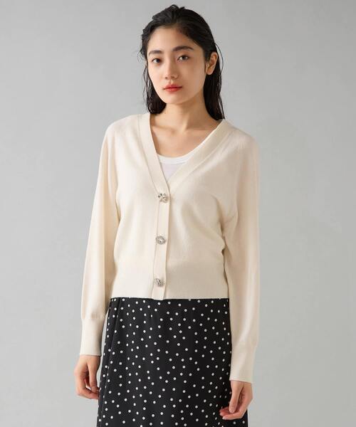 Tiara ビジュカーディガン ビジューネックカーディガン（カーディガン