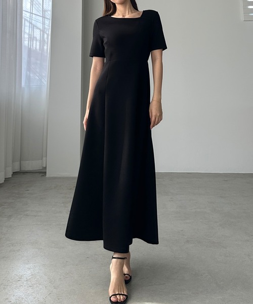 「Louere」 半袖ワンピース LARGE ブラック レディース_画像2