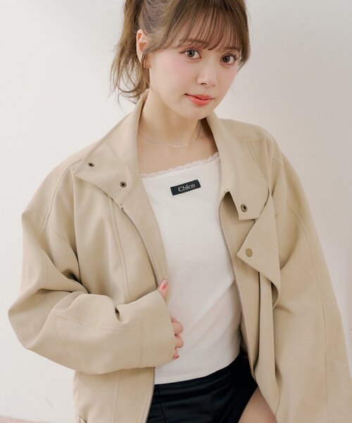 Chico（チコ） tシャツ カップ付きレースコンパクトトップス