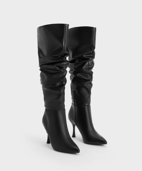 「CHARLES & KEITH」 ロングブーツ 23cm ブルー レディース_画像2