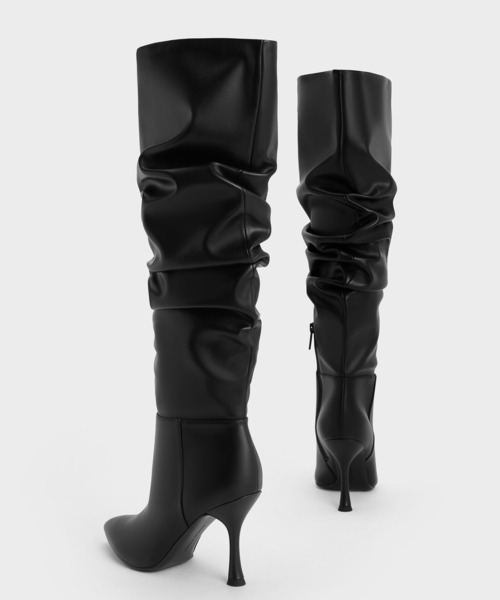 「CHARLES & KEITH」 ロングブーツ 23cm ブルー レディース_画像3