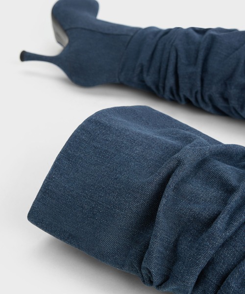 「CHARLES & KEITH」 ロングブーツ 23cm ブルー レディース_画像8