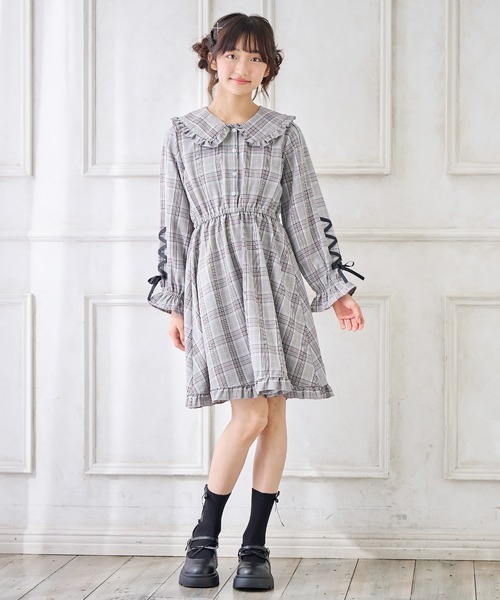 「Amourire girl」 「KIDS」長袖ワンピース 160cm ベージュ キッズ_画像2