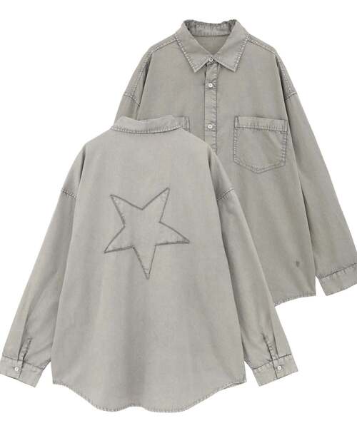 CONVERSE TOKYO ブラウス シャツ ACID WASH STAR PATCH SHIRT
