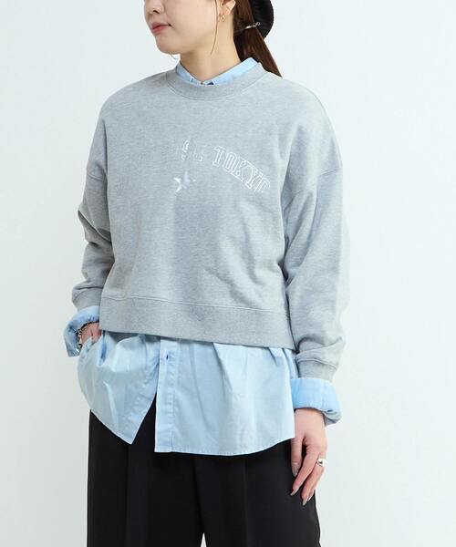 CONVERSE TOKYO ブラウス シャツ ACID WASH STAR PATCH SHIRT