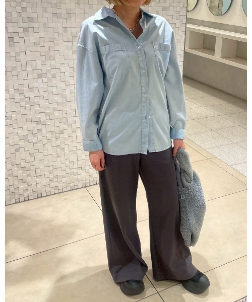 CONVERSE TOKYO ブラウス シャツ ACID WASH STAR PATCH SHIRT