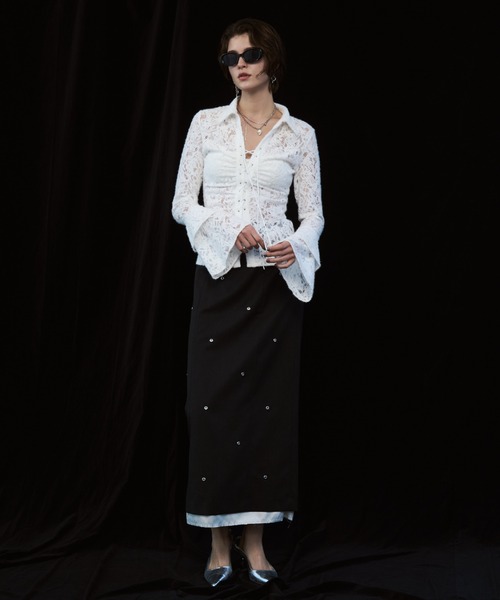 ジョゼムーン　 リキッドレーストップス LIQUIDE LACE BLOUSE – JOSEMOON