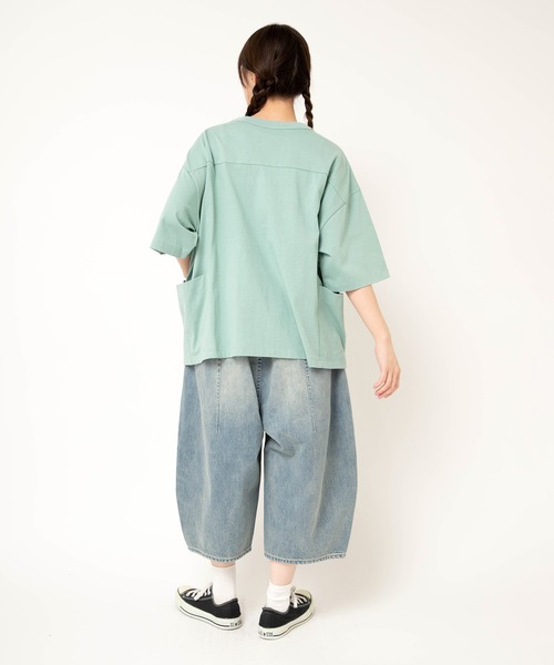 URCH RNA ワイドパンツ パンツ R4432 オブリークラインのひざ下パンツ
