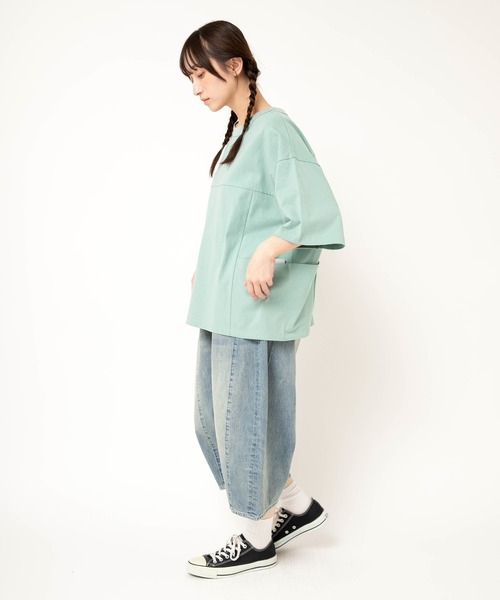 URCH RNA パンツ R4432 オブリークラインのひざ下パンツ レディース