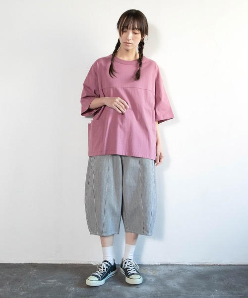 URCH RNA ワイドパンツ パンツ R4432 オブリークラインのひざ下パンツ