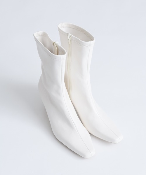 「J1U by LA BELLE ETUDE」 ショートブーツ M ピンクベージュ レディース_画像6