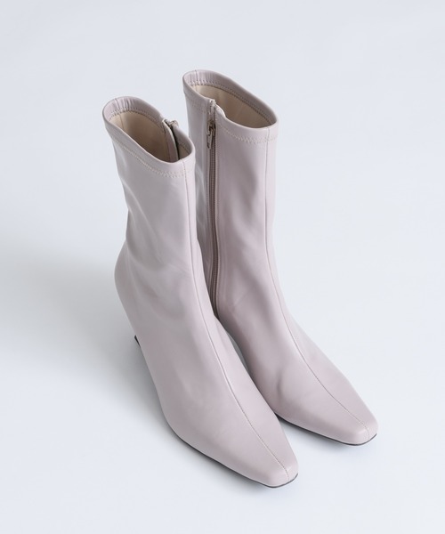 「J1U by LA BELLE ETUDE」 ショートブーツ M ピンクベージュ レディース_画像9