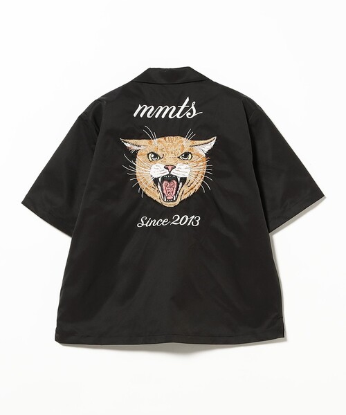 mmts（マミタス） ブラウス シャツ 猫刺繍 開襟シャツ レディース