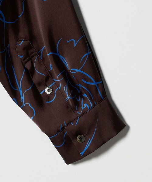 【新品】  UNITED ARROWS / ユナイテッドアローズ | コットン フラワープリントシャツ | 38 | ブラウン | レディース UNITED ARROWS（ユナイテッドアローズ） ブラウス シャツ