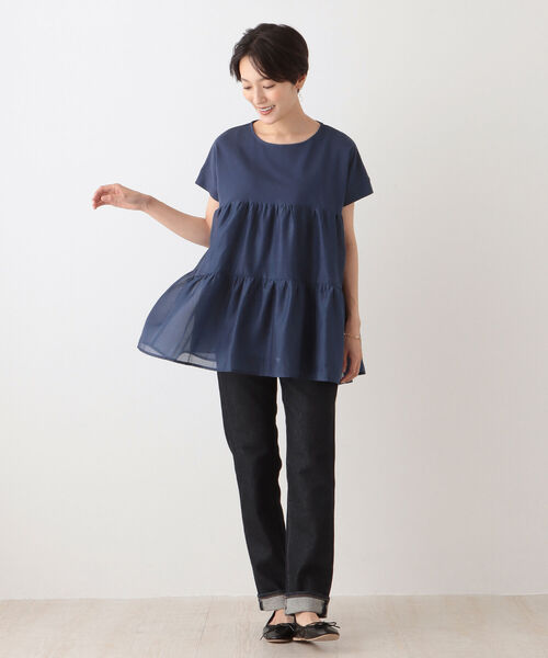「Afternoon Tea」 半袖カットソー MEDIUM ブルー レディース_画像6