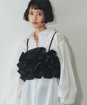ブラウス シャツ ボリュームフリル重ねビスチェ...の詳細画像4