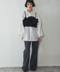 ブラウス シャツ ボリュームフリル重ねビスチェ...の詳細画像5