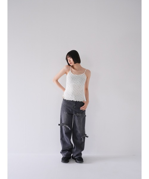 「Uenui」 デニムパンツ FREE ブラック レディース_画像7