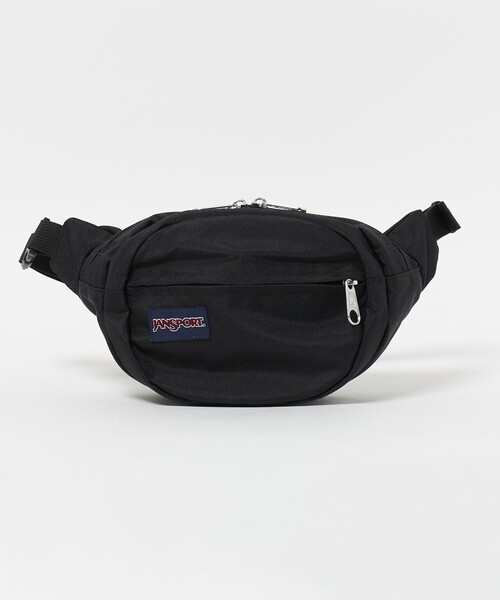 JANSPORT レザー？ ウエストポーチ ブラック JANSPORT（ジャンスポーツ） ウエストポーチ 「JANSPORT」フィフス
