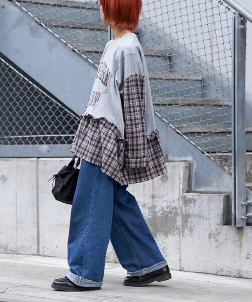 「etsinta」 スウェットカットソー ONE SIZE チャコールグレー レディース_画像9