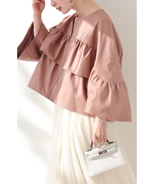 cawaii ジャケット ノーカラージャケット フェミニン服に合わせる