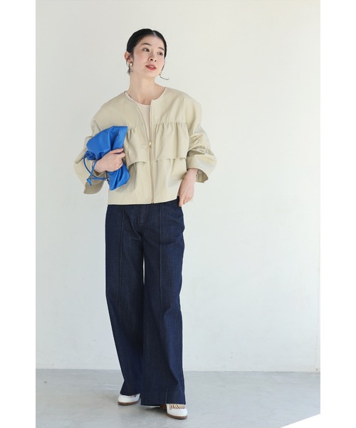cawaii ジャケット ノーカラージャケット フェミニン服に合わせる