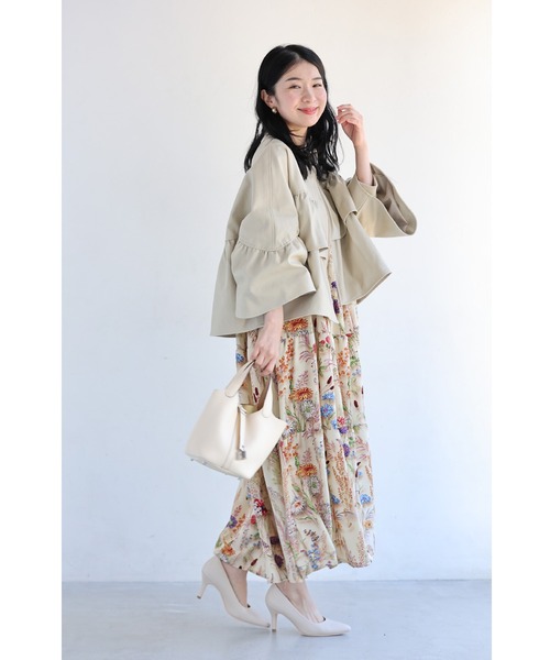 cawaii ジャケット ノーカラージャケット フェミニン服に合わせる