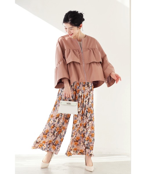 cawaii ジャケット ノーカラージャケット フェミニン服に合わせる