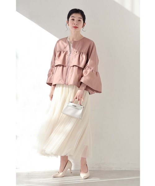 cawaii ジャケット ノーカラージャケット フェミニン服に合わせる