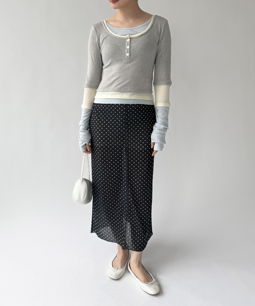 tシャツ 「YUHAN WANG/ユハン・ワン」layered illusion top レディースの画像