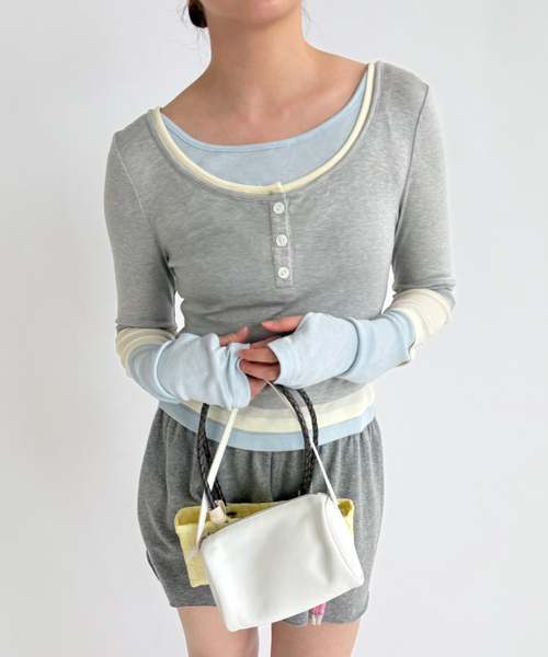 tシャツ 「YUHAN WANG/ユハン・ワン」layered illusion top レディースの画像