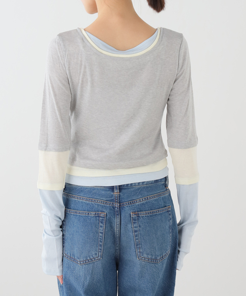 tシャツ 「YUHAN WANG/ユハン・ワン」layered illusion top レディースの画像