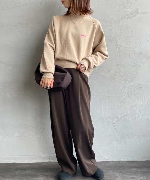 「Healthknit」 スウェットカットソー F ベージュ レディース_画像2