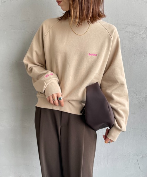 「Healthknit」 スウェットカットソー F ベージュ レディース_画像3