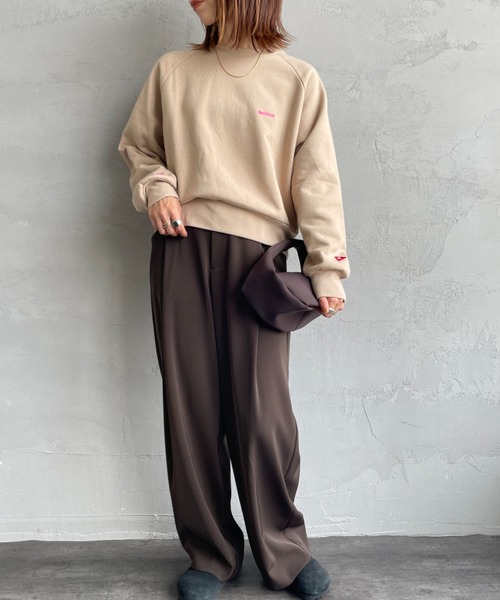 「Healthknit」 スウェットカットソー F ベージュ レディース_画像6