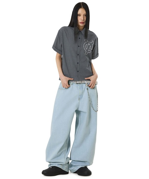 OY（オーワイ） シャツ 半袖 「OY/オーワイ」STAMPED CHECK LOGO S/S