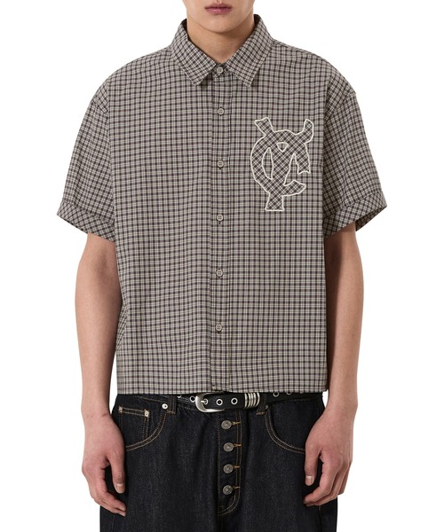 OY（オーワイ） シャツ 半袖 「OY/オーワイ」STAMPED CHECK LOGO S/S
