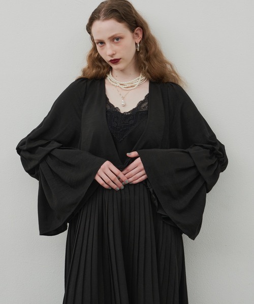 「LA BELLE ETUDE」 「belle vintage」長袖ワンピース 0 ブラック レディースの画像