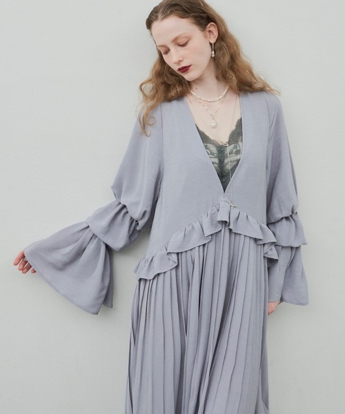 「LA BELLE ETUDE」 「belle vintage」長袖ワンピース 0 ブラック レディースの画像