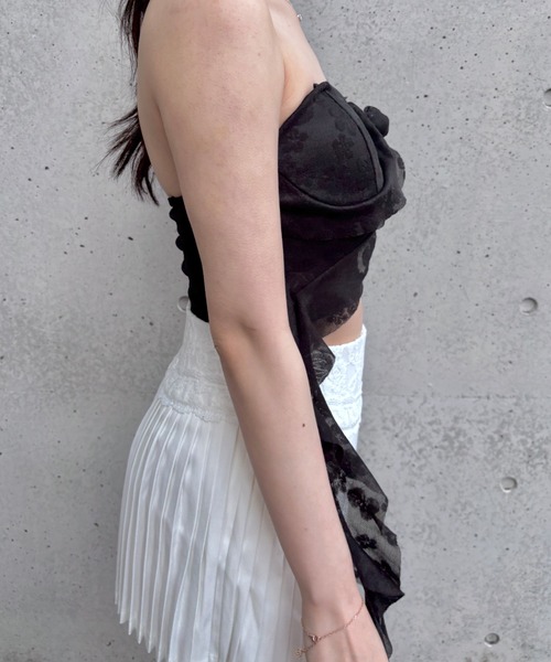 THEREDTHREAD MELTTHELADY ローズ トップス フリル Mejoul tシャツ 「2026春夏新作」ローズモチーフラッフルフリルベア