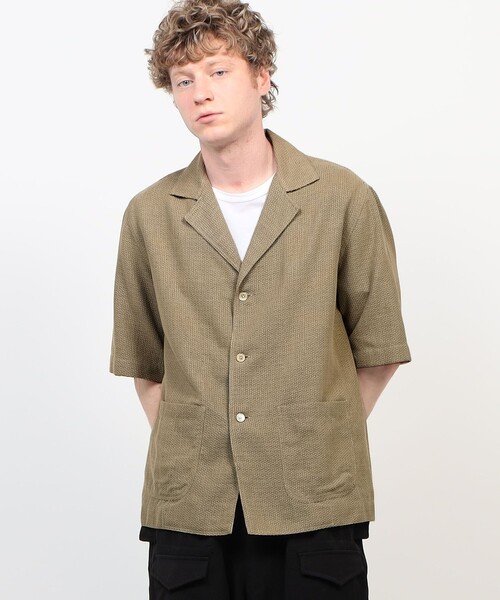 シャツ 「別注」Salvatore Piccolo CUBA コットンメッシュ オープンカラー ハーフスリーブシャツ メンズの画像