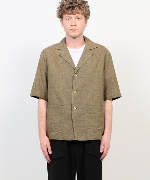 シャツ 「別注」Salvatore Piccolo CUBA コットンメッシュ オープンカラー ハーフスリーブシャツ メンズの画像
