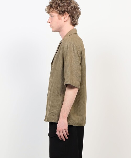シャツ 「別注」Salvatore Piccolo CUBA コットンメッシュ オープンカラー ハーフスリーブシャツ メンズの画像
