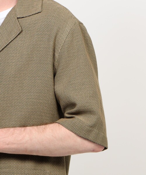 シャツ 「別注」Salvatore Piccolo CUBA コットンメッシュ オープンカラー ハーフスリーブシャツ メンズの画像