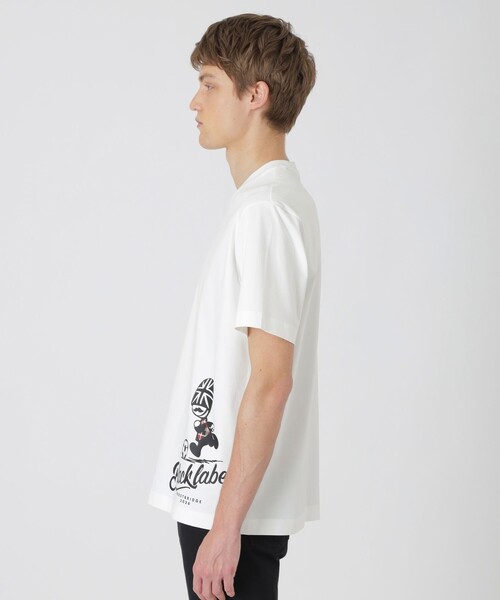 ブラックレーベルクレストブリッジ　半袖ロゴ入りデザインTシャツ　白　Mサイズ BLACK LABEL CRESTBRIDGE（ブラックレーベル クレストブリッジ） t